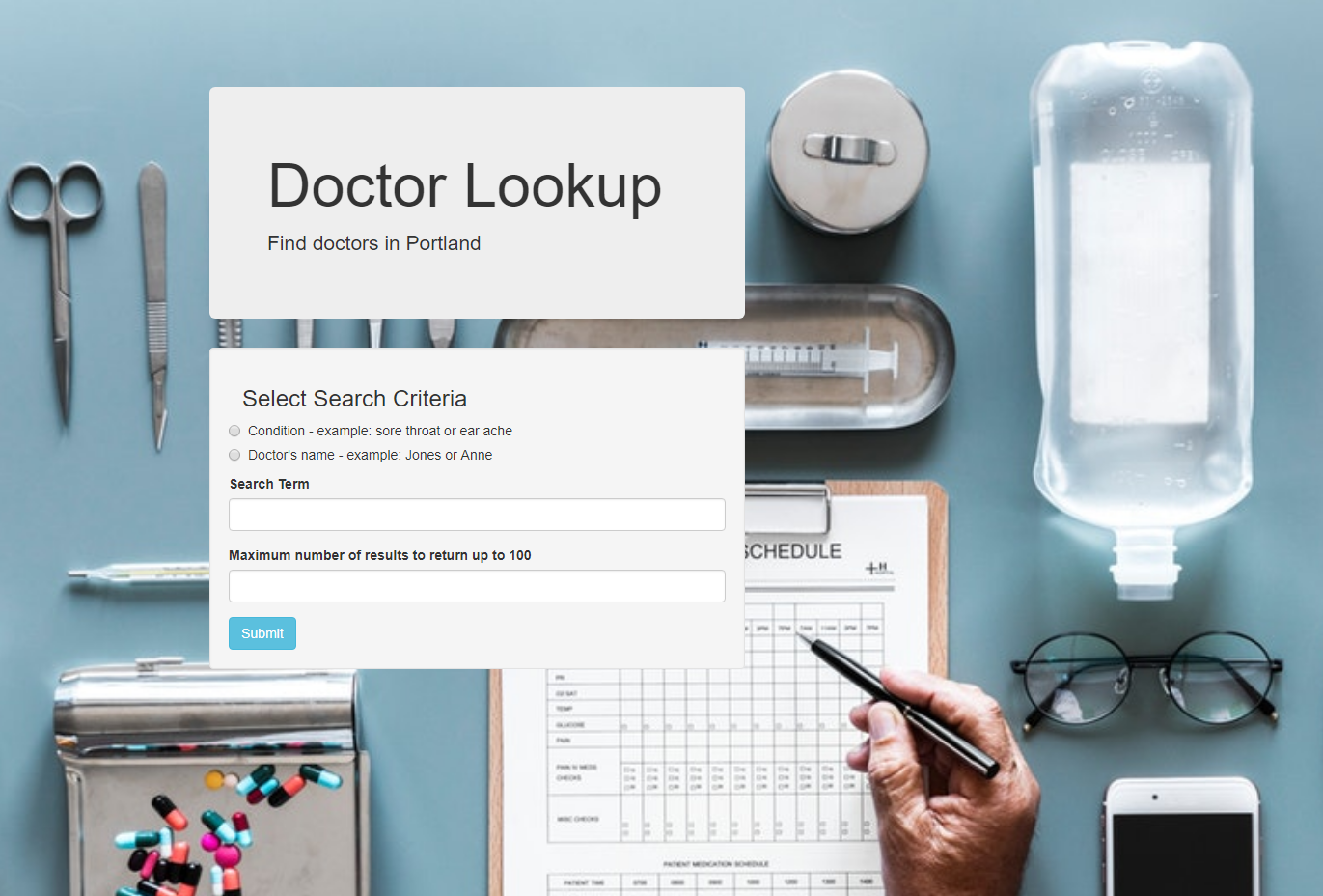 Doctor Lookup app